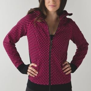 Lululemon Deep Dive Berry Rumble Black Scuba Hoodie III 6
